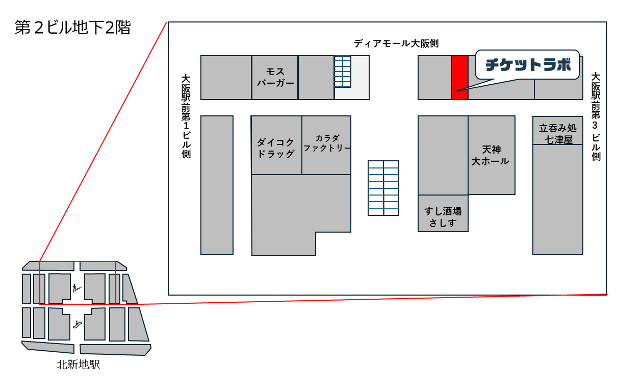 大阪駅前第2ビル 地下2階 フロアマップ